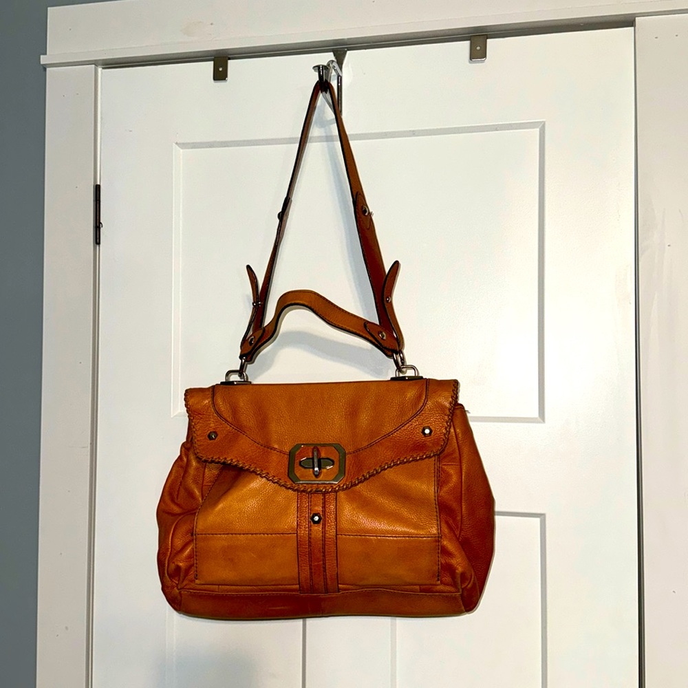 OR by Oryany Cognac Shoulder Bag 14 x 10, this bag has many interior pockets.